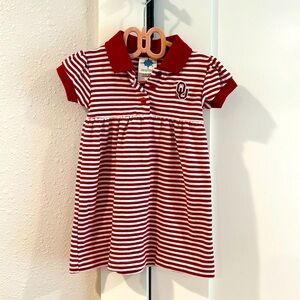 OU striped polo dress and bloomers